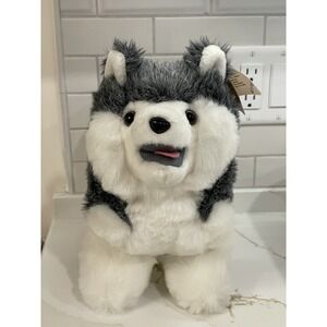 Vintage Dakin Husky Dog Plush Toy‎ Little Nanook 11" x 12" Grey White 1977 New